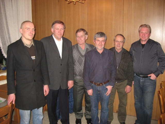 Jahreshauptversammlung: Einige Geehrte: Florian Emil Zinsmeister, Vorstand Rudolf Heinrich, Anton Kriwik, Josef Gschwandner, Peter Thurner und Gerhard Lademann (von links).